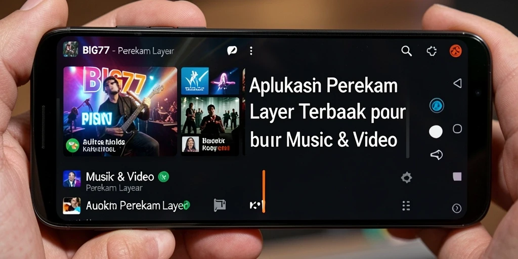 Tampilan antarmuka utama BIG77 untuk perekaman layar.