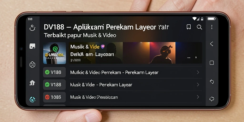 Antarmuka DV188 yang mudah digunakan untuk merekam layar.