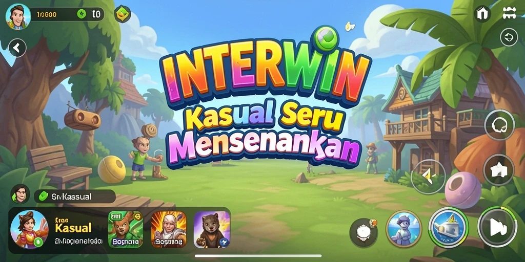 Tampilan antarmuka menarik dari INTERWIN dengan efek kasual yang menyenangkan.