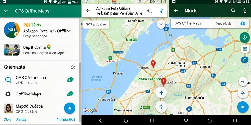 Antarmuka PG11 yang user-friendly untuk navigasi GPS Offline.