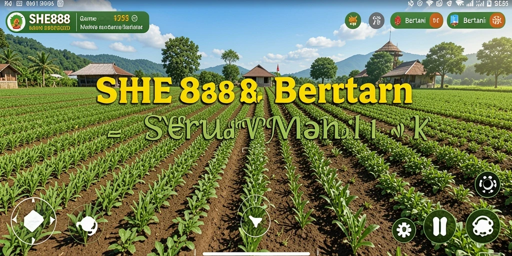 Tampilan antarmuka SHE888 yang menarik dengan kegiatan bertani.