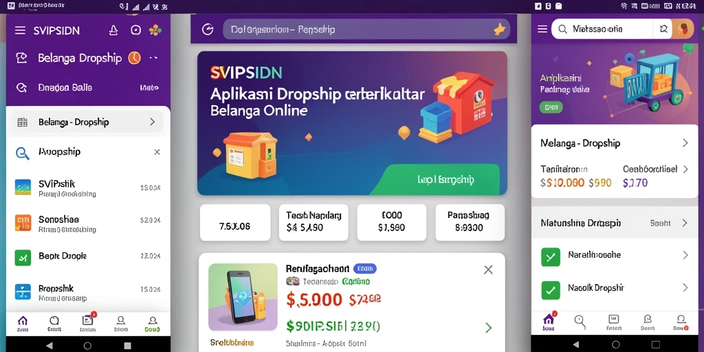 Antarmuka pengguna SVIPSIDN menampilkan fitur Dropship yang praktis dan efisien.