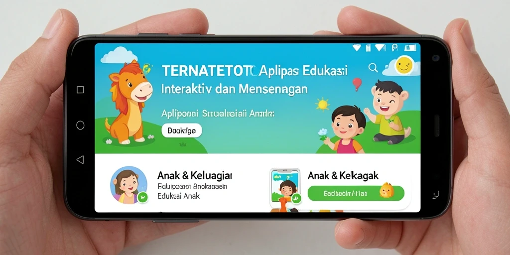 Antarmuka interaktif dan permainan edukatif untuk anak-anak.