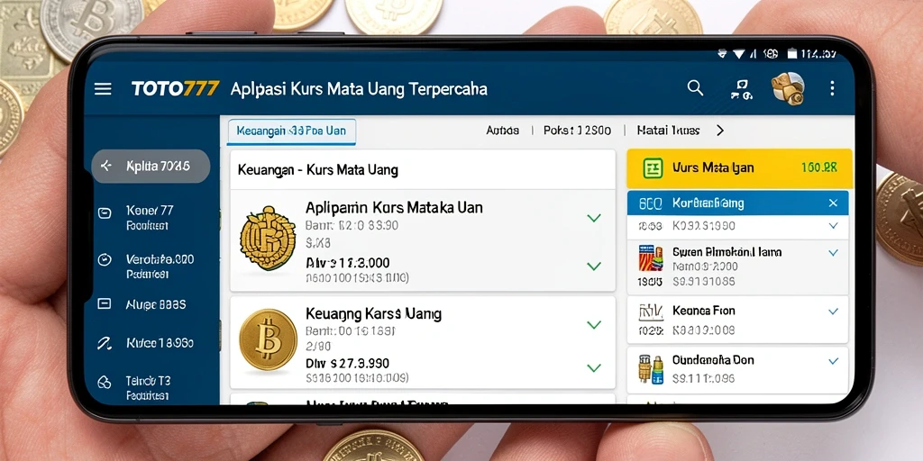 Antarmuka TOTO777 menunjukkan fitur Kurs Mata Uang yang lengkap.