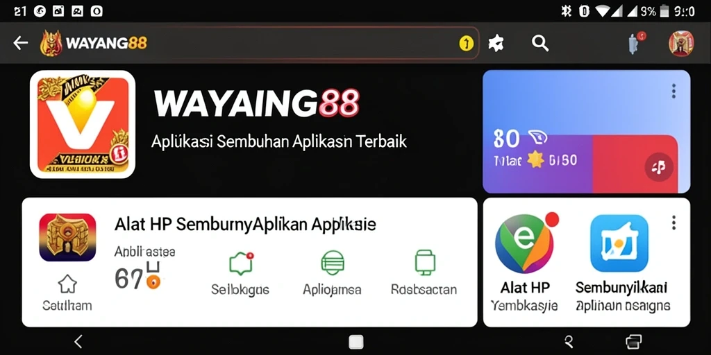 Tampilan antarmuka aplikasi WAYANG88 untuk menyembunyikan aplikasi.